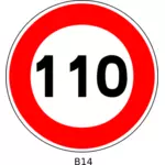 رسم متجه من 110 علامة حركة مرور الحد من السرعة