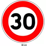 30 hız sınırlama trafik işareti vektör çizim