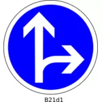 Grafika wektorowa kierunku prosto i w prawo droga znak