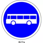 Bussen enige weg teken vector afbeelding