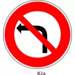 Belok kiri tidak memesan lalu lintas tanda vektor gambar
