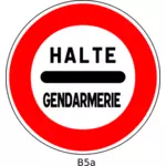 رسم ناقل لعلامة مرور شرطة الحدود الفرنسية وقف