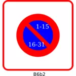 Vectorul miniaturi pătrat albastru şi roşu prohibitive panoul de parcare