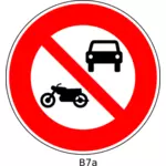 No motorcycles and cars road sign vector image