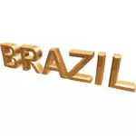 Word Brazil in gold vector image