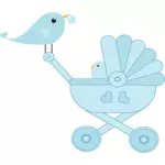 Lintu huolehtii clipart-vauvastaan