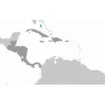 Locatie van de Bahama 's