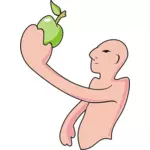 Człowiek i jabłko