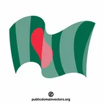 방글라데시 국기 물결 모양 효과