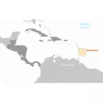 Kaart van de plaats van Barbados