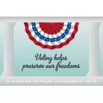 Hlasování pomáhá zachovat naše svobody banner vektorové grafiky