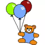 Плюшевый медведь с воздушными шарами