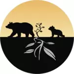 Logo de l’ours et ourson