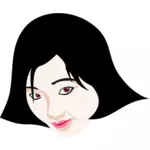Immagine vettoriale di volto di donna giapponese