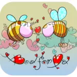 Cartoon-Bienen in der Liebe