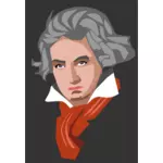 Illustration vectorielle du portrait de Beethoven