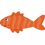 Oranssi raidallinen kalavektorikuva