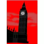 Big Ben torni Lontoon vektorikuvassa