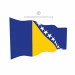 挥舞着国旗的波斯尼亚和黑塞哥维那