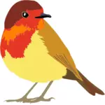 Grafika z červených a hnědých pták