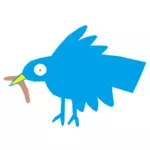 Clip-art vector de pássaro de penas coloridas, com uma barba