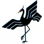 Černý pták znak vektorový obrázek