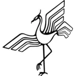 בתמונה וקטורית הציפור סמל שחור-לבן