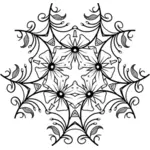 Drawing of decorative botanical design detail in black and white