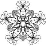 Zeichnung der fünf Bloossoming Knospen um eine Wasserpflanze