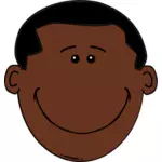 Cabeza de dibujos animados de chico afroamericano
