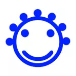 الأزرق مبتسم رمز وجه وجه رسم المتجه