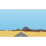 रेगिस्तान में लंबी सड़क