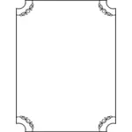 Vector image of thin line border with decorative corners