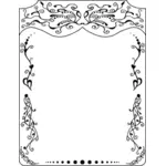 Victorian style border in black and white vector illustration