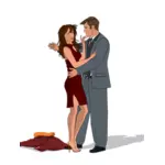 Muž a žena objímala vektorový obrázek