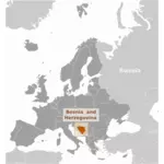 बोस्निया और हर्ज़ेगोविना का नक्शा