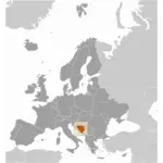 Localização da Bósnia e Herzegovina