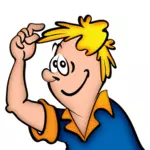 Vector drawing of funny DIY man profile image