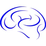 Icona blu del cervello