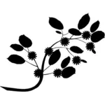 Floral branch silhouette