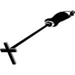 Cruz de dibujo vectorial de hierro