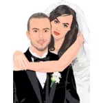 Ritratto di nozze dello sposo e della sposa
