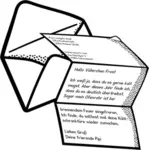 Carta de amizade fora de uma ilustração do vetor de envelope
