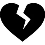 Brustet hjärta ikon