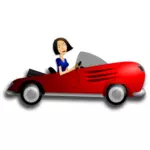 Девушка за рулем купе векторное изображение