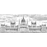 बुडापेस्ट संसद भवन वेक्टर illutstration
