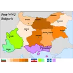 מפה של הרפובליקה של בולגריה לאחר מלחמת העולם 2 ציור וקטורי