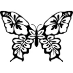 Mariposa flor línea arte