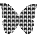 Fractal butterfly silhouette