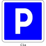 Vectorul miniaturi de parcare zona albastră drum semn
